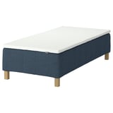 RÅHOLMAR Pocket spring mattress bse, 5 zones, incl leg and mattress pad firm/Kilanda dark blue Nordberget, 90x200 cm