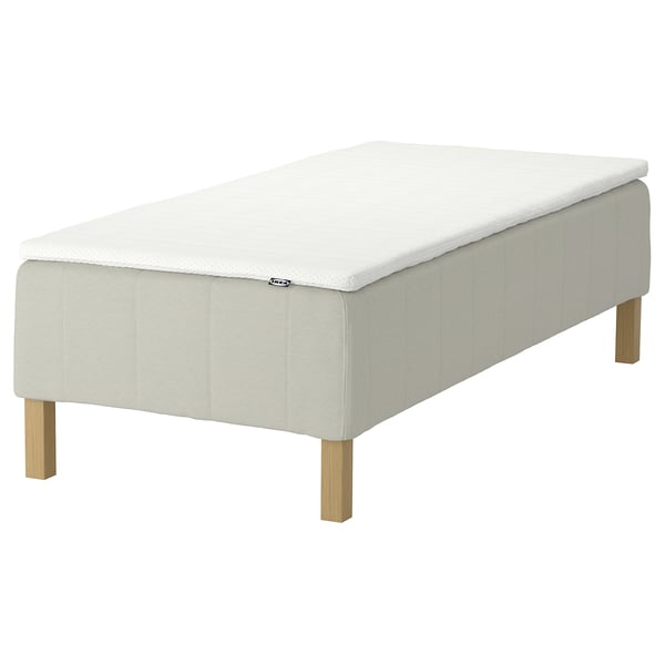 RÅHOLMAR Pocket spring mattress bse, 5 zones, incl leg and mattress pad firm/Knisa light beige Nisseholm, 90x200 cm