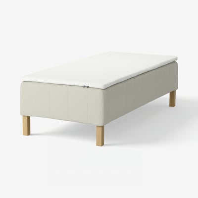 RÅHOLMAR Pocket spring mattress bse, 5 zones, incl leg and mattress pad firm/Knisa light beige Nisseholm, 90x200 cm