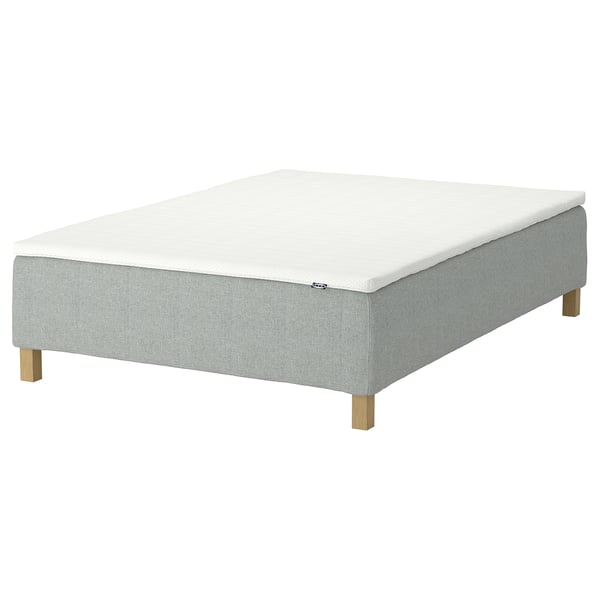 RÅHOLMAR Pocket spring mattress bse, 5 zones, incl leg and mattress pad firm/Tibbleby beige/grey Nisseholm, 120x200 cm