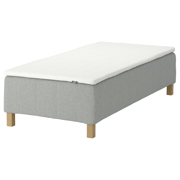 RÅHOLMAR Pocket spring mattress bse, 5 zones, incl leg and mattress pad firm/Tibbleby beige/grey Nisseholm, 80x200 cm