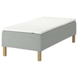 RÅHOLMAR Pocket spring mattress bse, 5 zones, incl leg and mattress pad firm/Tibbleby beige/grey Nisseholm, 90x200 cm