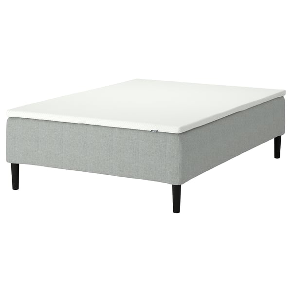 RÅHOLMAR Pocket spring mattress bse, 5 zones, incl leg and mattress pad firm/Tibbleby beige/grey Nordberget, 140x200 cm