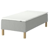 RÅHOLMAR Pocket spring mattress bse, 5 zones, incl leg and mattress pad firm/Tibbleby beige/grey Nordberget, 90x200 cm