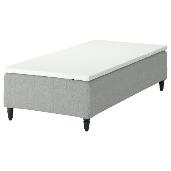 RÅHOLMAR Pocket spring mattress bse, 5 zones, incl leg and mattress pad firm/Tibbleby beige/grey Nordberget, 90x200 cm