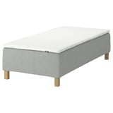 RÅHOLMAR Pocket spring mattress bse, 5 zones, incl leg and mattress pad medium firm/Tibbleby beige/grey Nisseholm, 80x200 cm