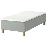 RÅHOLMAR Pocket spring mattress bse, 5 zones, incl leg and mattress pad medium firm/Tibbleby beige/grey Nordberget, 80x200 cm