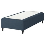 RÅHOLMAR bed: blue, fabric, rectangular, 5-zone support.