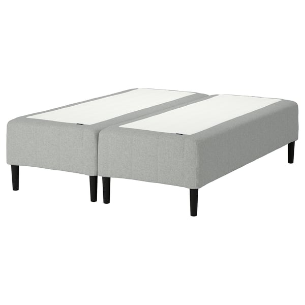 RÅHOLMAR Pocket spring mattress bse, 5 zones, incl leg firm/Tibbleby beige/grey, 160x200 cm