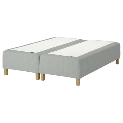 RÅHOLMAR Pocket spring mattress bse, 5 zones, incl leg firm/Tibbleby beige/grey, 160x200 cm