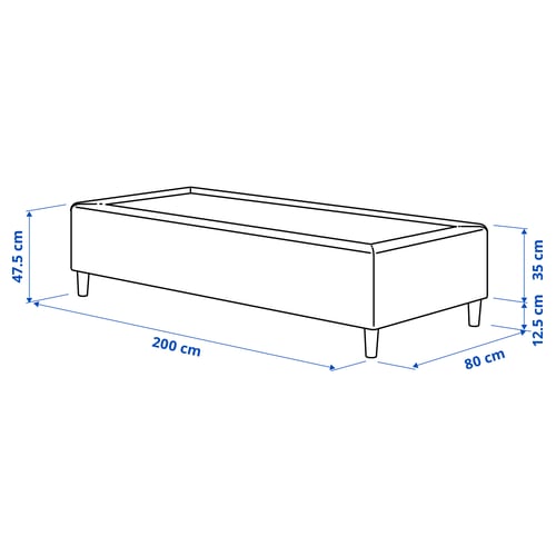 RÅHOLMAR Pocket spring mattress bse, 5 zones, incl leg firm/Tibbleby beige/grey, 80x200 cm