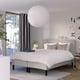RÅHOLMAR Pocket spring mattress bse, 5 zones, incl leg, mattress pad and headboar firm/Knisa light beige Nisseholm, 160x200 cm
