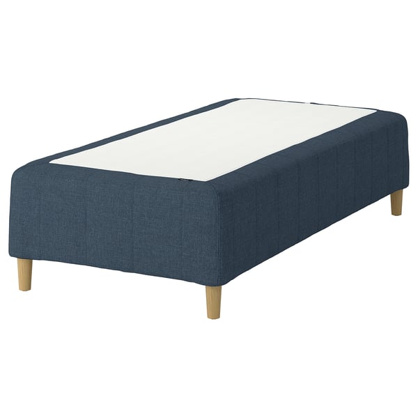 RÅHOLMAR Pocket spring mattress bse, 5 zones, incl leg medium firm/Kilanda dark blue, 90x200 cm