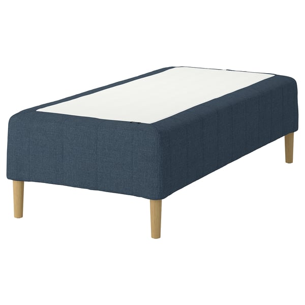 RÅHOLMAR Pocket spring mattress bse, 5 zones, incl leg medium firm/Kilanda dark blue, 90x200 cm