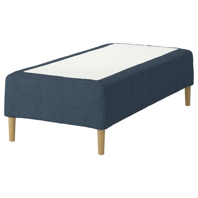 RÅHOLMAR Pocket spring mattress bse, 5 zones, incl leg medium firm/Kilanda dark blue, 90x200 cm