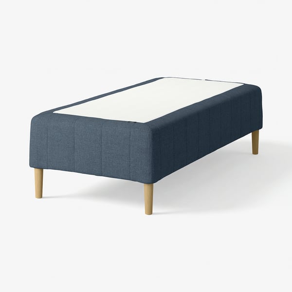 RÅHOLMAR Pocket spring mattress bse, 5 zones, incl leg medium firm/Kilanda dark blue, 80x200 cm