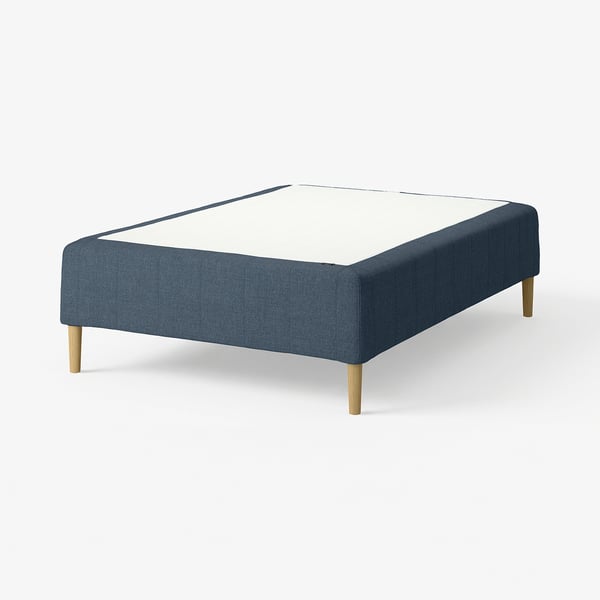 RÅHOLMAR Pocket spring mattress bse, 5 zones, incl leg medium firm/Kilanda dark blue, 120x200 cm
