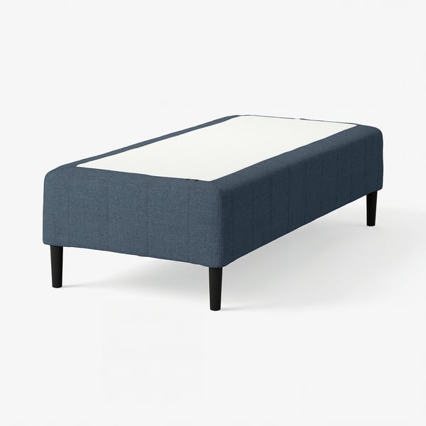 RÅHOLMAR Pocket spring mattress bse, 5 zones, incl leg medium firm/Kilanda dark blue, 80x200 cm