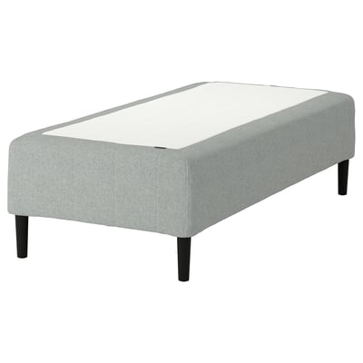 RÅHOLMAR Pocket spring mattress bse, 5 zones, incl leg medium firm/Tibbleby beige/grey, 90x200 cm