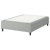 RÅHOLMAR Pocket spring mattress bse, 5 zones, incl leg medium firm/Tibbleby beige/grey, 140x200 cm