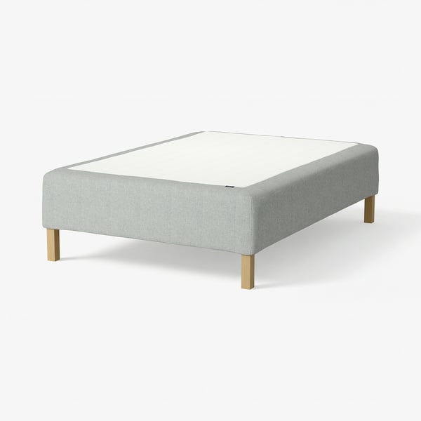 RÅHOLMAR Pocket spring mattress bse, 5 zones, incl leg medium firm/Tibbleby beige/grey, 140x200 cm