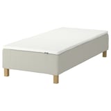 RENFJÄLLET Pocket spring mattress base, incl leg and mattress pad firm/Knisa light beige Nisseholm, 90x200 cm