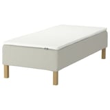 RENFJÄLLET Pocket spring mattress base, incl leg and mattress pad firm/Knisa light beige Nisseholm, 90x200 cm