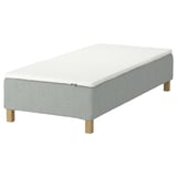 RENFJÄLLET Pocket spring mattress base, incl leg and mattress pad firm/Tibbleby beige/grey Nisseholm, 80x200 cm