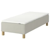 RENFJÄLLET Pocket spring mattress base, incl leg and mattress pad medium firm/Knisa light beige Nisseholm, 80x200 cm