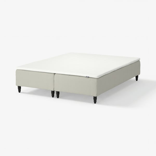 RENFJÄLLET Pocket spring mattress base, incl leg and mattress pad medium firm/Knisa light beige Nisseholm, 160x200 cm
