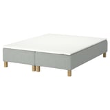 RENFJÄLLET Pocket spring mattress base, incl leg and mattress pad medium firm/Tibbleby beige/grey Näsfjället, 180x200 cm