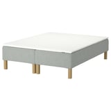 RENFJÄLLET Pocket spring mattress base, incl leg and mattress pad medium firm/Tibbleby beige/grey Näsfjället, 160x200 cm