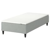 RENFJÄLLET Pocket spring mattress base, incl leg and mattress pad medium firm/Tibbleby beige/grey Näsfjället, 80x200 cm