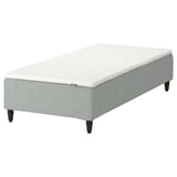 RENFJÄLLET Pocket spring mattress base, incl leg and mattress pad medium firm/Tibbleby beige/grey Nisseholm, 90x200 cm