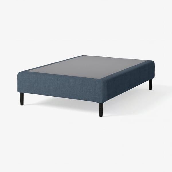 RENFJÄLLET Pocket spring mattress base, incl leg firm/Kilanda dark blue, 120x200 cm