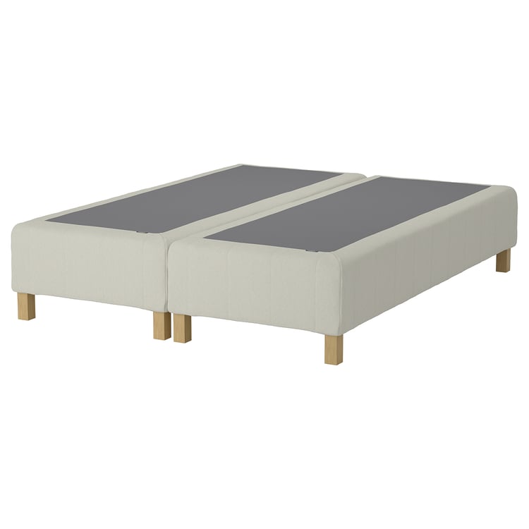 Medium Spring Base RENFJÄLLET pocket spring mattress base, incl leg firm/Knisa light beige ...