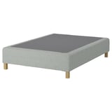 RENFJÄLLET Pocket spring mattress base, incl leg firm/Tibbleby beige/grey, 140x200 cm
