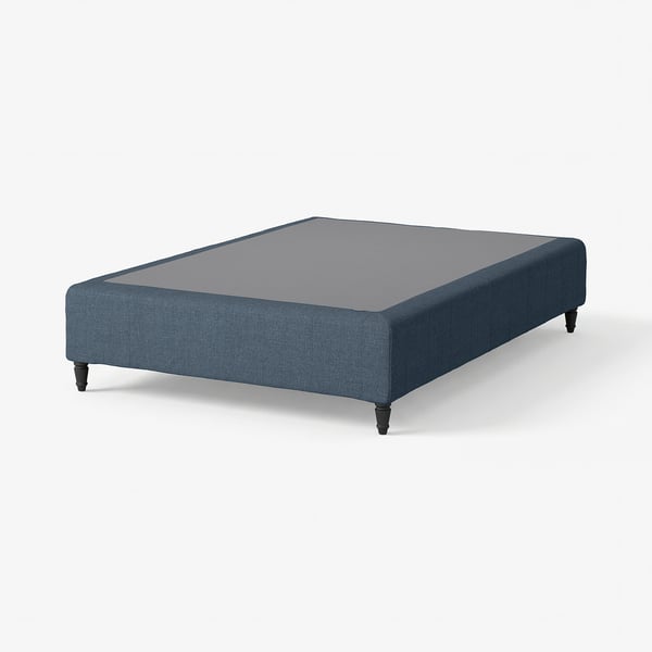 RENFJÄLLET Pocket spring mattress base, incl leg medium firm/Kilanda dark blue, 120x200 cm