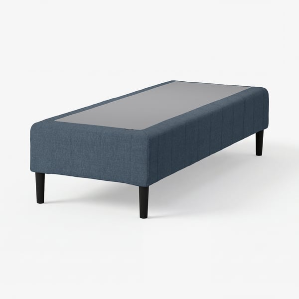 RENFJÄLLET Pocket spring mattress base, incl leg medium firm/Kilanda dark blue, 80x200 cm