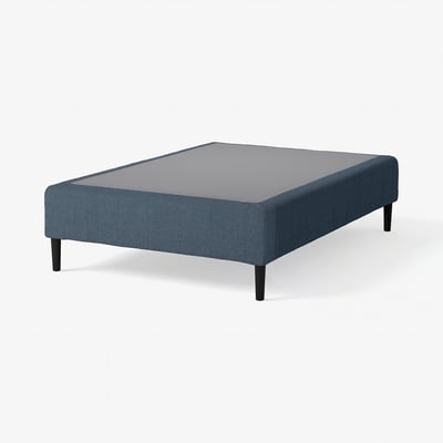 RENFJÄLLET Pocket spring mattress base, incl leg medium firm/Kilanda dark blue, 120x200 cm