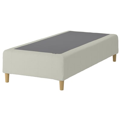 RENFJÄLLET Pocket spring mattress base, incl leg medium firm/Knisa light beige, 90x200 cm