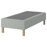 RENFJÄLLET Pocket spring mattress base, incl leg medium firm/Tibbleby beige/grey, 80x200 cm