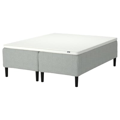 RISHÖJDEN Pocket spring mattress bse, 7 zones, incl leg and mattress pad firm/Tibbleby beige/grey Nyläget, 160x200 cm