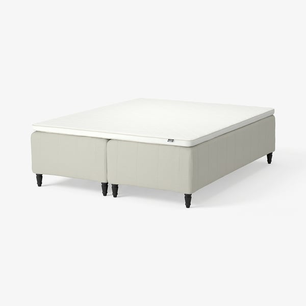RISHÖJDEN Pocket spring mattress bse, 7 zones, incl leg and mattress pad medium firm/Knisa light beige Nyläget, 160x200 cm