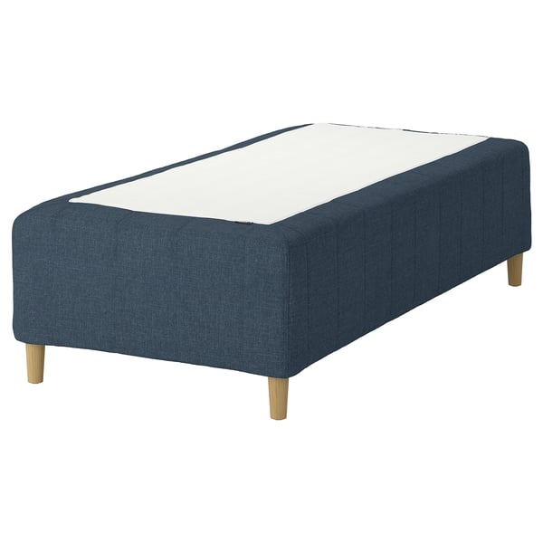 RISHÖJDEN Pocket spring mattress bse, 7 zones, incl leg firm/Kilanda dark blue, 90x200 cm