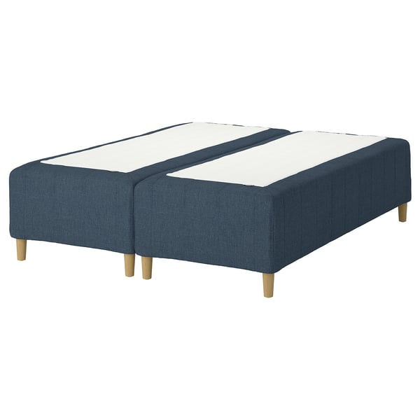 RISHÖJDEN Pocket spring mattress bse, 7 zones, incl leg firm/Kilanda dark blue, 180x200 cm