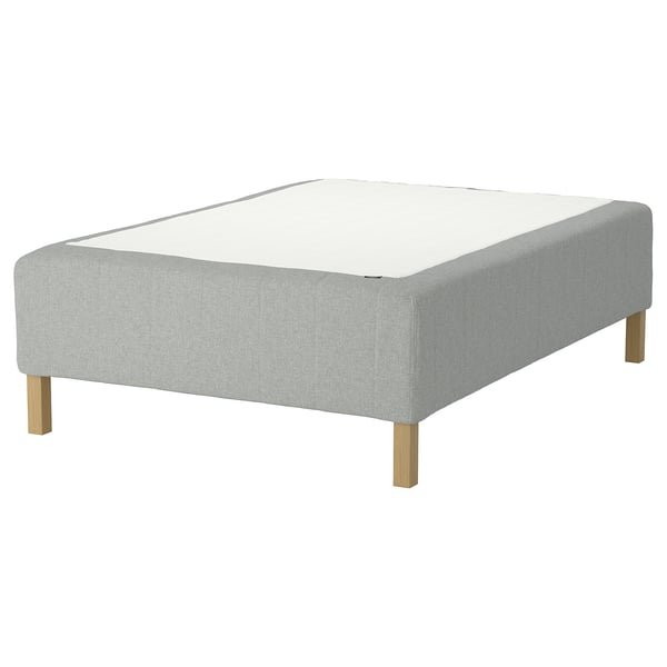 RISHÖJDEN Pocket spring mattress bse, 7 zones, incl leg firm/Tibbleby beige/grey, 120x200 cm