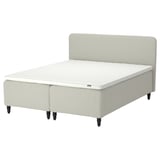 RISHÖJDEN Pocket spring mattress bse, 7 zones, incl leg, mattress pad and headboar firm/Knisa light beige Nyläget, 180x200 cm