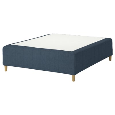 RISHÖJDEN Pocket spring mattress bse, 7 zones, incl leg medium firm/Kilanda dark blue, 180x200 cm