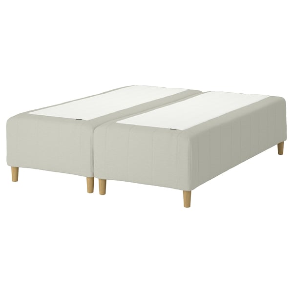 RISHÖJDEN Pocket spring mattress bse, 7 zones, incl leg medium firm/Knisa light beige, 180x200 cm